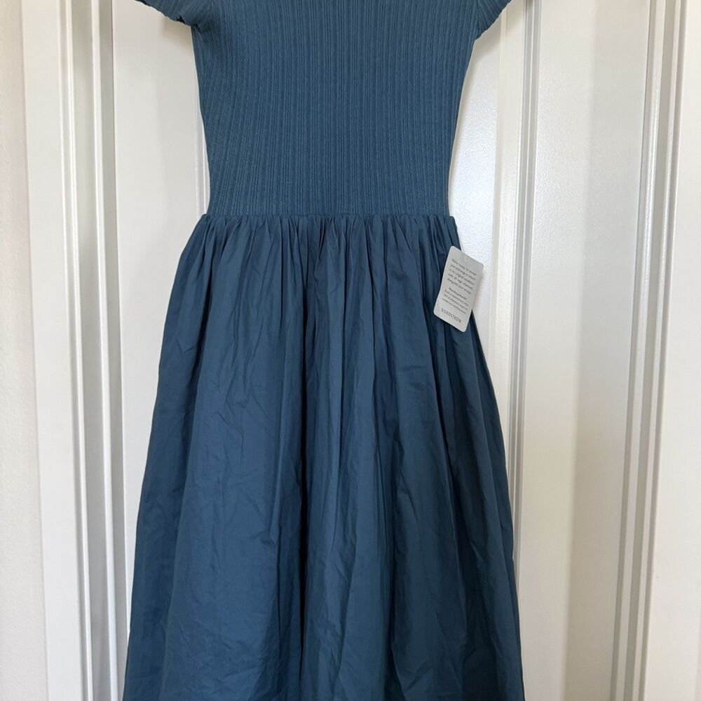 NWT Nordstrom En Saison Lafayette Mixed Media Maxi dress medium teal - Picture 13 of 14